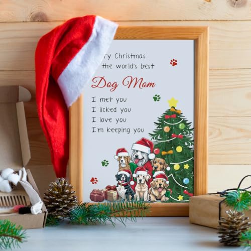 Naixiwen Dog Mom Christmas Card - Heartfelt Holiday Greeting for Pet Owners