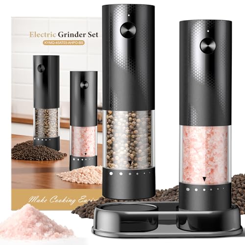 Rechargeable Electric Salt and Pepper Grinder Set - 2-Pack Automatic Spice Mills