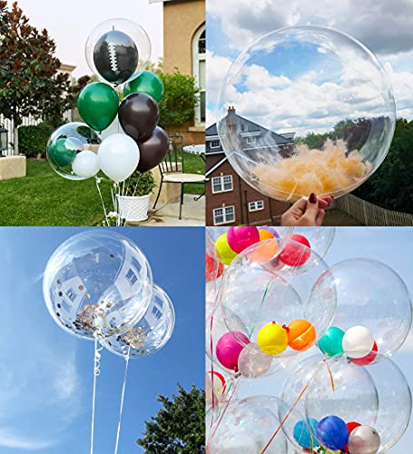 Clear Bobo Balloons - 20 Inch Bubble Balloons for Party Decor (10 Pack)