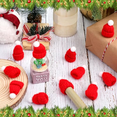 Mini Santa Hat for Flute Christmas Decor - Cute 24 Pack