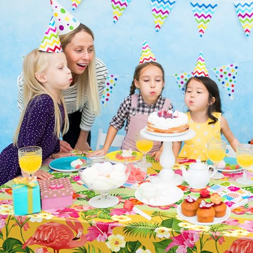 Hawaiian Luau Plastic Tablecloths 2-Pack - Tropical Summer Party Decor