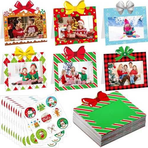 Capoda 100 Sets Christmas Photo Cards with Envelopes & Stickers, 4x6 Inches