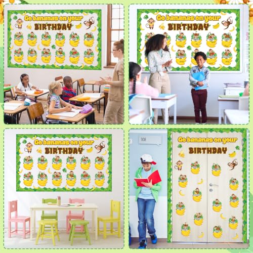 Jungle Monkey Birthday Bulletin Board Set for Classroom Wall Decor