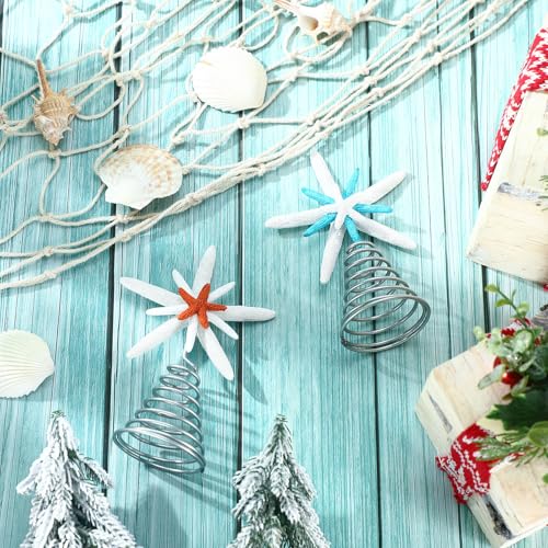 Janinka 2-Pack Mini Starfish Christmas Tree Topper – 3.15 x 4 in Coastal Decor