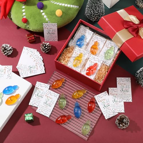 Wettarn 70‑Piece Emotional Luminous Christmas Bulb Gift Set, Multicolored Squeeze Stress Balls & Cards
