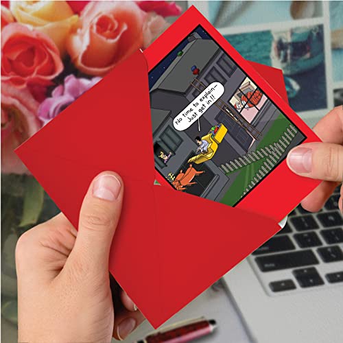 Funny Christmas Card Just Get In - Holiday Greeting Card with Envelope