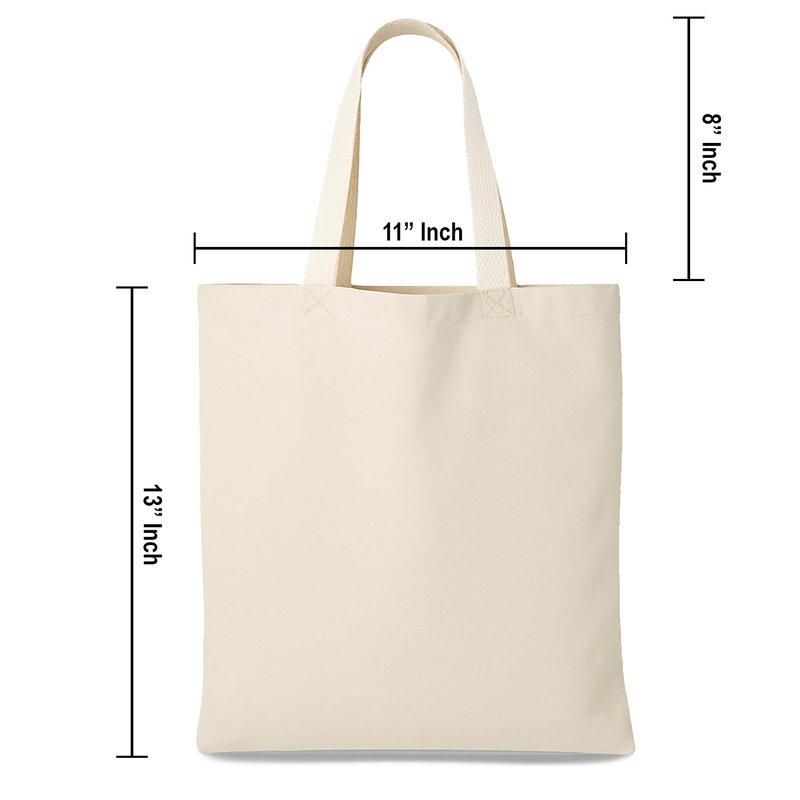 GiftExpress 12-pack 13” x 11" W Natural Color Canvas Tote Bag/DIY Craft Bags/Grocery bags (12 Pack)