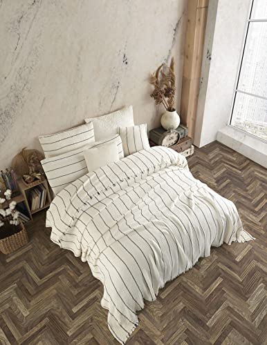 Oversized 100% Organic Cotton 4-Layer Muslin Bedspread - Natural Ivory