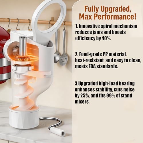Pasta Maker Attachment with 7 Interchangeable Plates for Stand Mixers