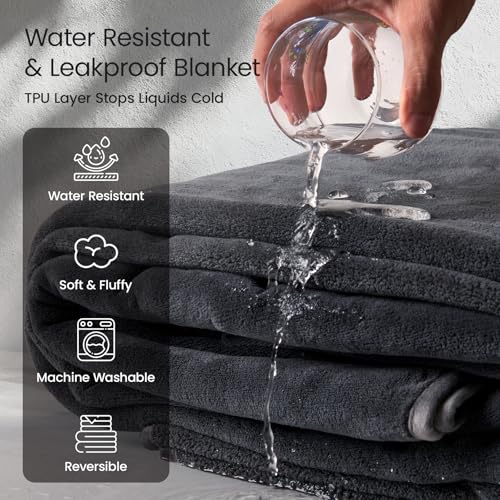 Waterproof Reversible Blanket 40"x60" - Soft Flannel & Coral Fleece