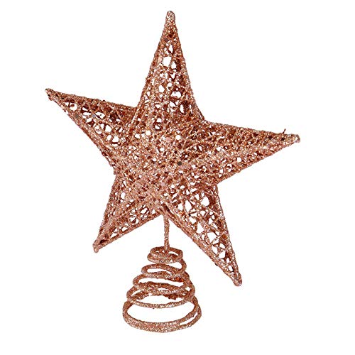 Glittering Iron Christmas Tree Star Topper - 20cm Festive Holiday Decor