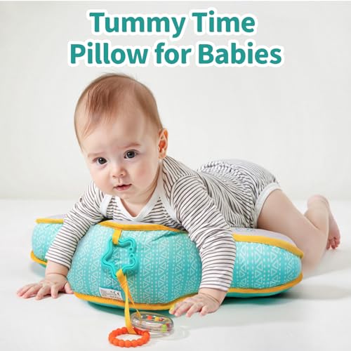 Ergonomic Tummy Time Pillow with Sensory Toys for Newborns and Infants
