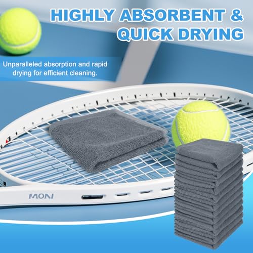 Grey 6-Pack Cotton Washcloths 12x12 Inches - Soft, Absorbent & Durable