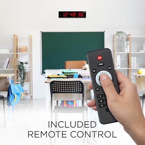 24-Inch Oversized LED Digital Wall Clock with Remote, Timer, and Temperature