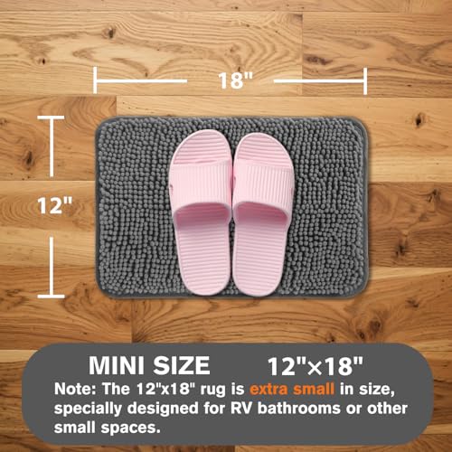 PureSwan Small Bathroom Rug 12x18 - Non-Slip Absorbent Bath Mat
