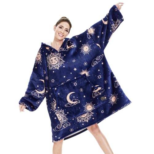 Oversized Sherpa Wearable Blanket Hoodie with Kangaroo Pocket