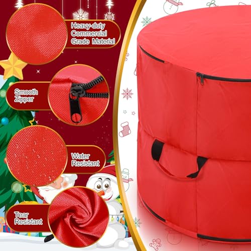 Wovnet 2-Pack 26 Inch Double-Layer Christmas Wreath Storage Bags - Waterproof & Easy Access