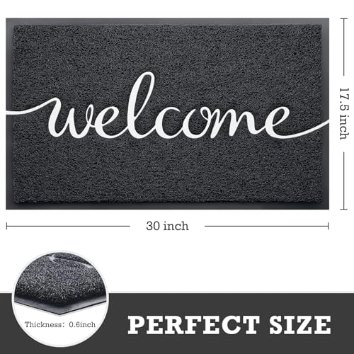 Non-Slip Welcome Door Mat, Low-Profile Entryway Rug 30" x 17.5"
