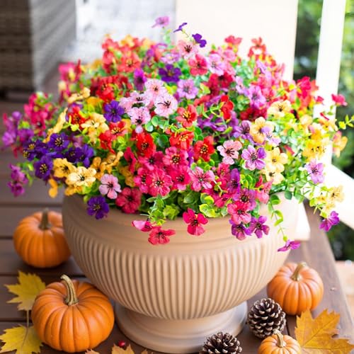 UV-Resistant Artificial Daisy Flowers with Eucalyptus Leaves - 12 Bundles