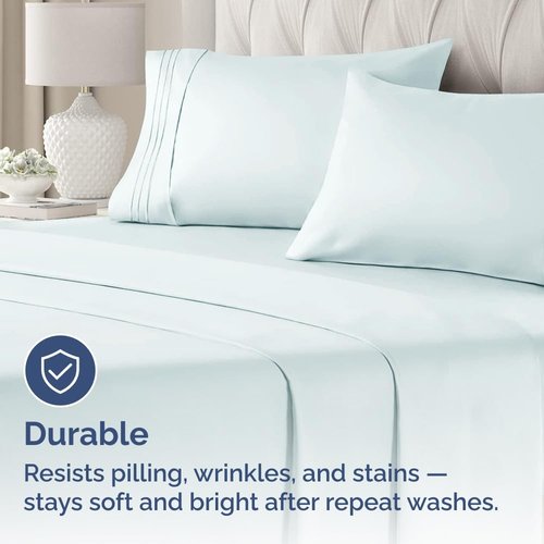 King Pillow Cases by [Brand Name] - Ultra Soft Hotel Quality Covers | Comfy, Wrinkle-Free & Fade Resistant - Ice Blue, Set of 4