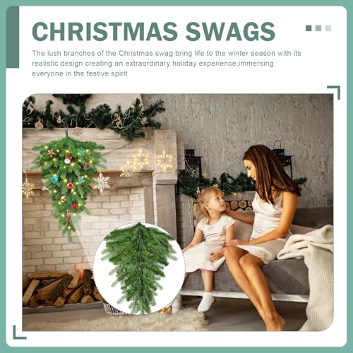 24-Inch Pre-Lit Christmas Teardrop Swag with 30 Warm White LED Lights