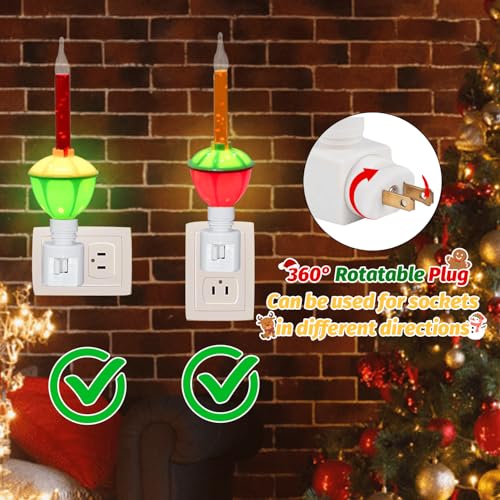 SOTOPOO Multicolor Christmas Bubble Night Light Wall Plug-In with Replacement Bulb