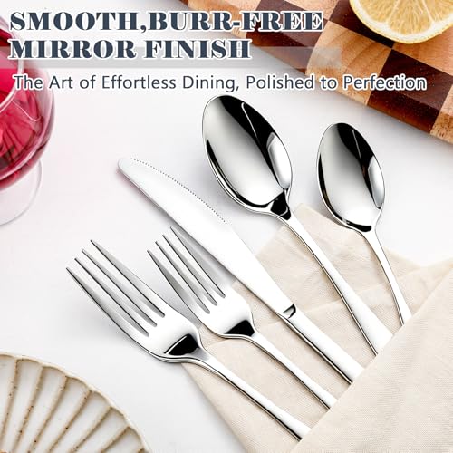 49-Piece Stainless Steel Flatware Set for 8 with Steak Knives and Organizer