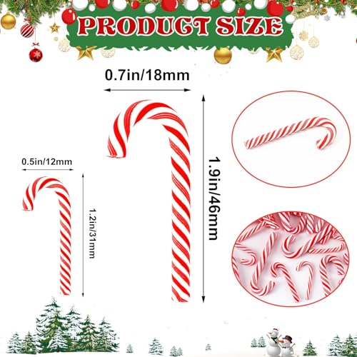 Kaiolbly Christmas Candy Cane Ornaments 50pcs - Mini Peppermint Vase Fillers, 46x18mm, Style A
