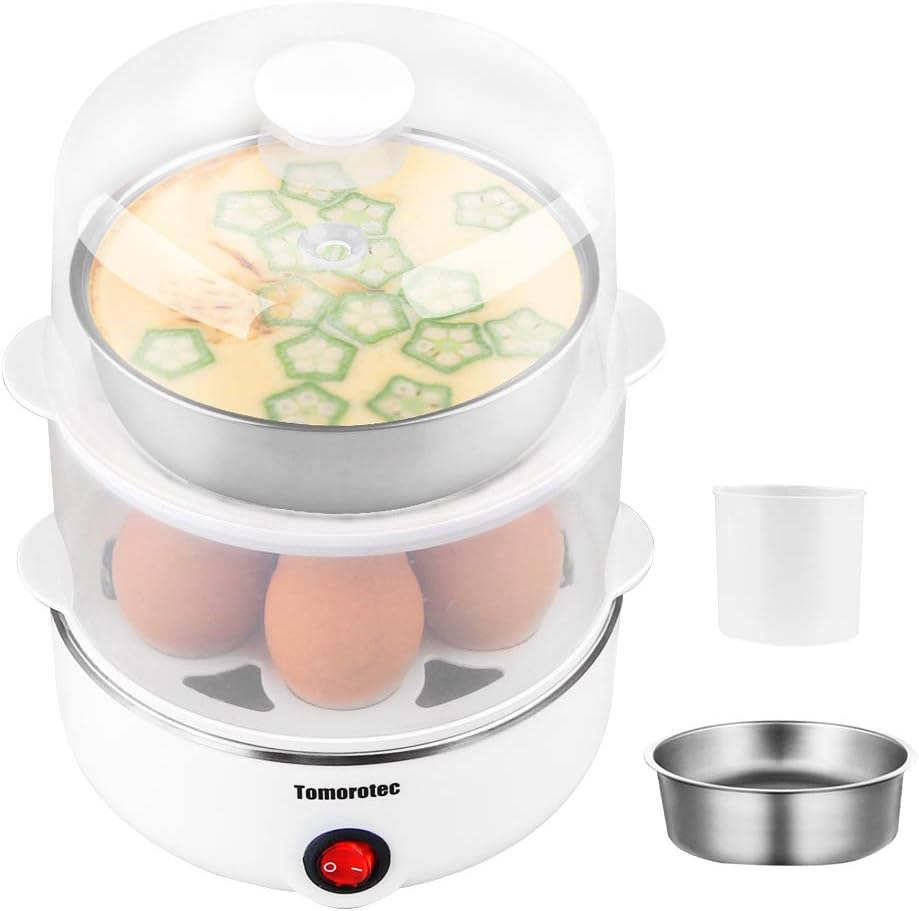 Tomorotec Electric Egg Cooker - 14 Egg Capacity | Rapid Auto Off for Hard Boiled, Poached Eggs & More