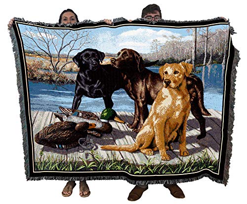 Pure Country Weavers Labrador Retriever Woven Blanket - All Colors 72x54 in - Made in USA