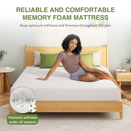 EGOHOME 8 Inch Full Size Memory Foam Mattress, Cooling Green Tea Gel