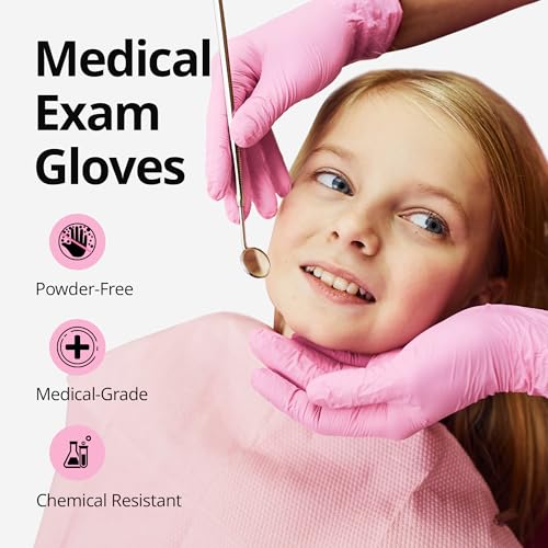 SwiftGrip Pink Nitrile Gloves 3-Mil Small Disposable 100-Ct Box