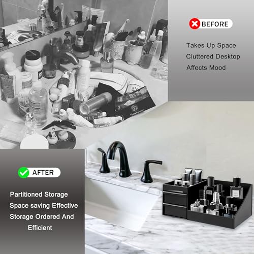 Large Mens Cologne Organizer with 7 Compartments & Drawers - Turesmith