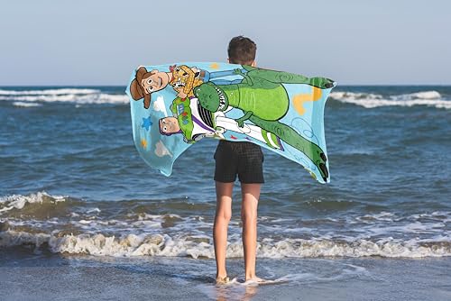 Toy Story Kids Beach Towel - 28x58 Inch Ultra-Soft Cotton, Official Licensed Multi Design