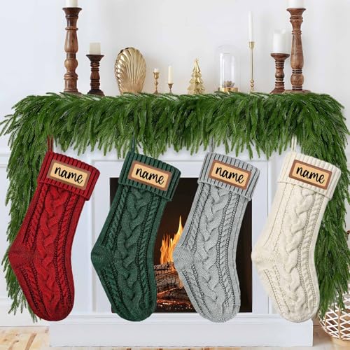 4Pack Personalized Christmas Stockings Custom Knit Xmas Stocking with