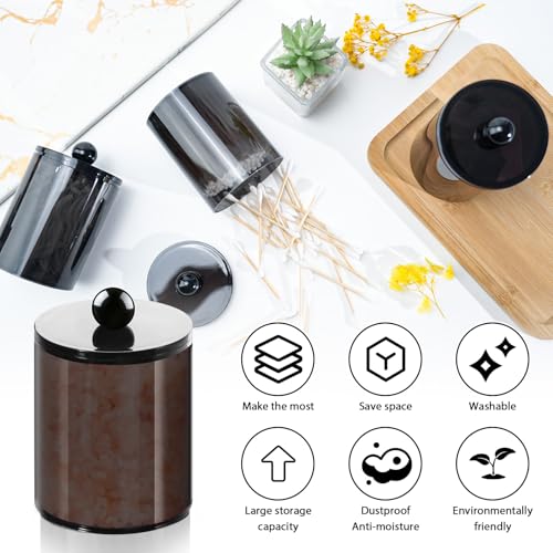 2-Piece Acrylic Q-Tip and Cotton Ball Holder Jars with Lids