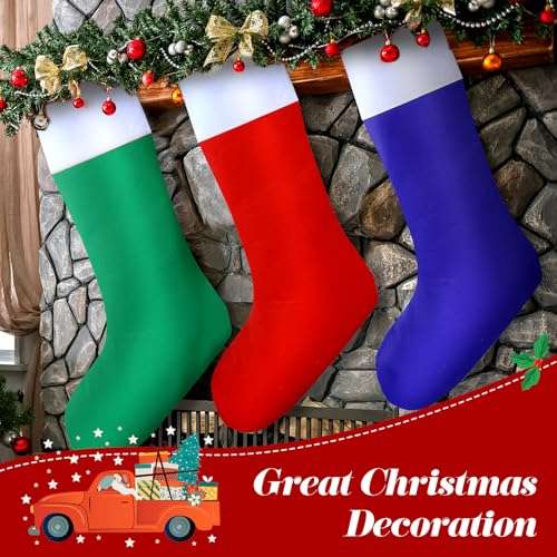 Croknit 5 Pcs Giant Christmas Stockings 43 in Multicolor Fresh Style - Felt, Jumbo 110 cm