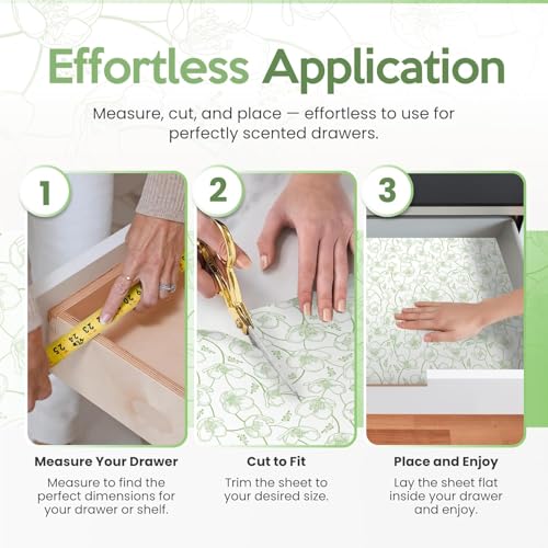 Large Jasmine & Linen Scented Drawer Liners Bundle - 19.7x14.4 Inches