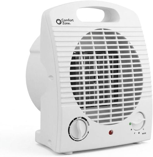 Comfort Zone Personal Space Heater - Energy Efficient 1500W Electric Heater with Adjustable Thermostat & 3 Heat Settings | Portable with Safety Features for Home & Office
