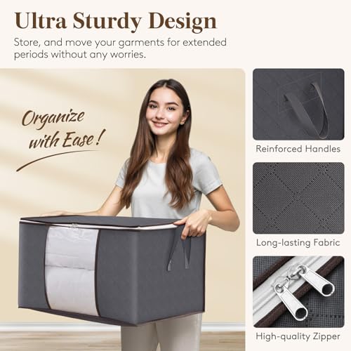 6 Pack Clothes Storage Bins with Lids and Clear Window