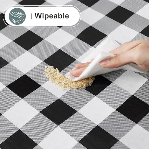 Rectangle Waterproof Vinyl Tablecloth, Flannel Backed Wipeable Table Cover