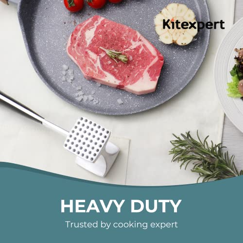 Dual-Sided Heavy-Duty Meat Tenderizer Mallet with Ergonomic Handle