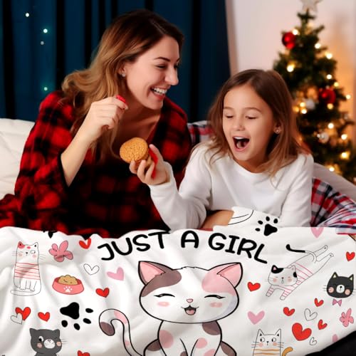 Cat Mom Blanket - 60x50 Inches, Soft Flannel Gift for Cat Lovers - Cats 1 Design