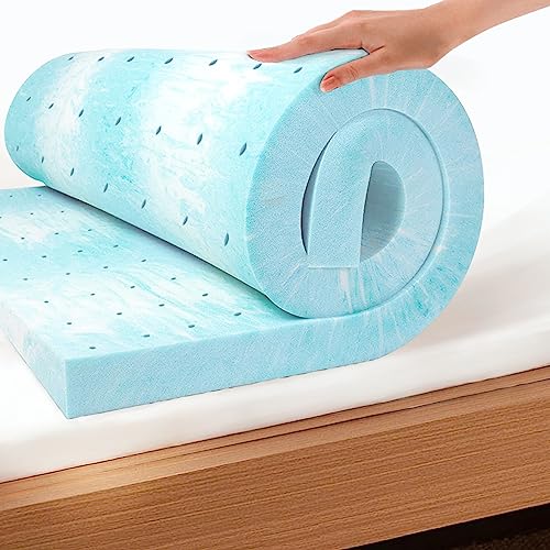 MLILY 3 Inch Twin Memory Foam Mattress Topper Cooling Gel Infused