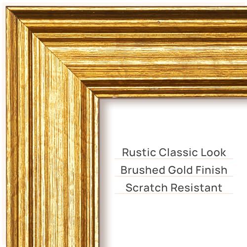 Vintage Gold 5x7 Picture Frame for Tabletop & Wall Display (Fits 4x6)