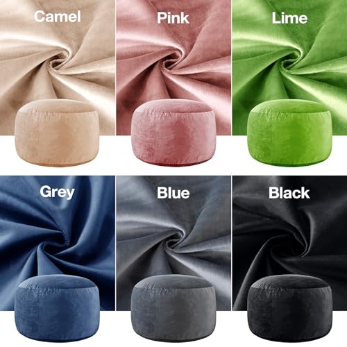 3ft Memory Foam Bean Bag Chair for Adults - Soft Velvet Lounge Sofa, Dark Grey