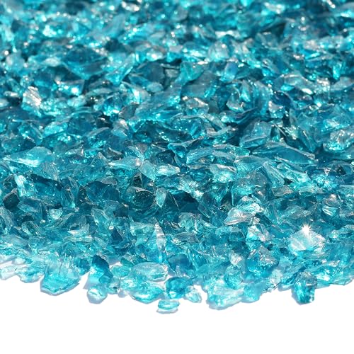 Turquoise Crushed Glass for Resin Art & Crafts - 3-6mm Chips (0.9 lb)