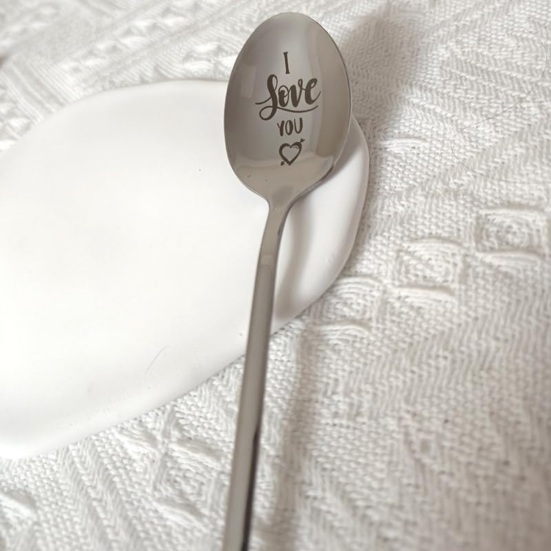 I Love You Spoons - 304 Stainless Coffee & Ice Cream Gift Set for Him Her