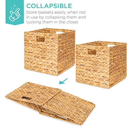 Pack of 5 Handwoven Water Hyacinth Storage Baskets - 10.5in