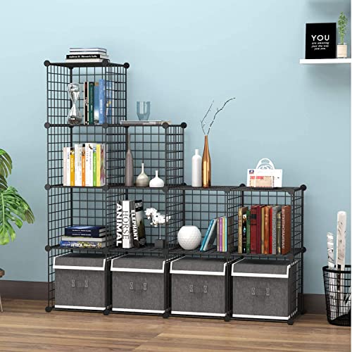 12-Cube Metal Wire Storage Organizer Modular Shelving Unit